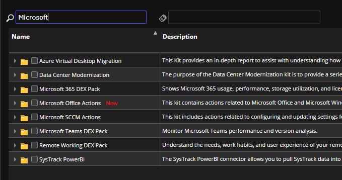 Search using the term Microsoft to find Microsoft kits.